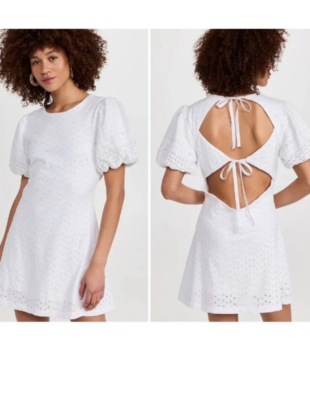 Free People White Eyelet Apricot Rose Dress